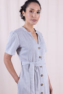 SS26 - Button Through Linen Dress - Cornflower