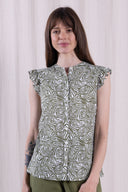 SS26 - Frill Shirt Top - Verdant