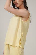 SS27 Seersucker Square Neck Top - Pale Yellow