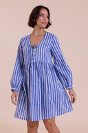 SS26 Bow Detail Tunic Dress - Blue