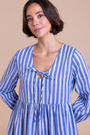 SS26 Bow Detail Tunic Dress - Blue