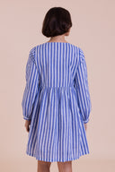 SS26 Bow Detail Tunic Dress - Blue