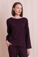 AW26 Textured Jersey Top - Burgundy