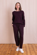 AW26 Textured Jersey Top - Burgundy