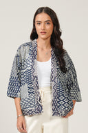 SS27 Printed Kimono Top - Blue