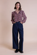 Saige AW25 Frill Neck Blouse - Multi
