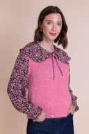 Saige AW25 Frill Neck Blouse - Multi