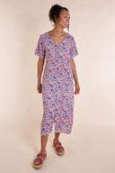 SS25 Sweetheart Neck Midi Dress - Purple