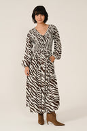 ZB2280 Shirred Midi Dress - Chocolate